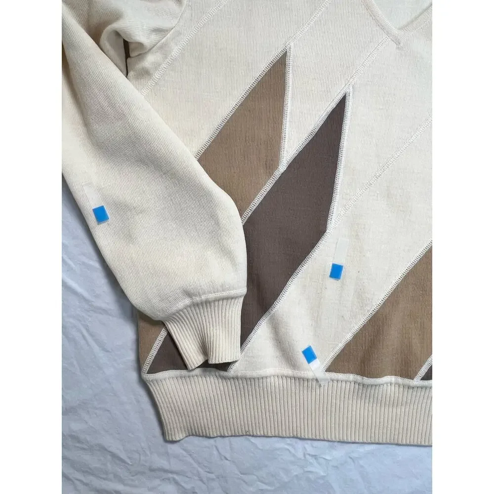 Vintage LeRoy II Men's Sweater Tan Beige LARGE 100% Wool Grandpa